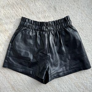 Faux leather shorts w/ drawstring waist